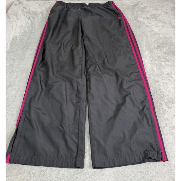 adidas Pants - Vintage Y2K Adidas Track Pants Women's Size XL Black Baggy 3 Stripe